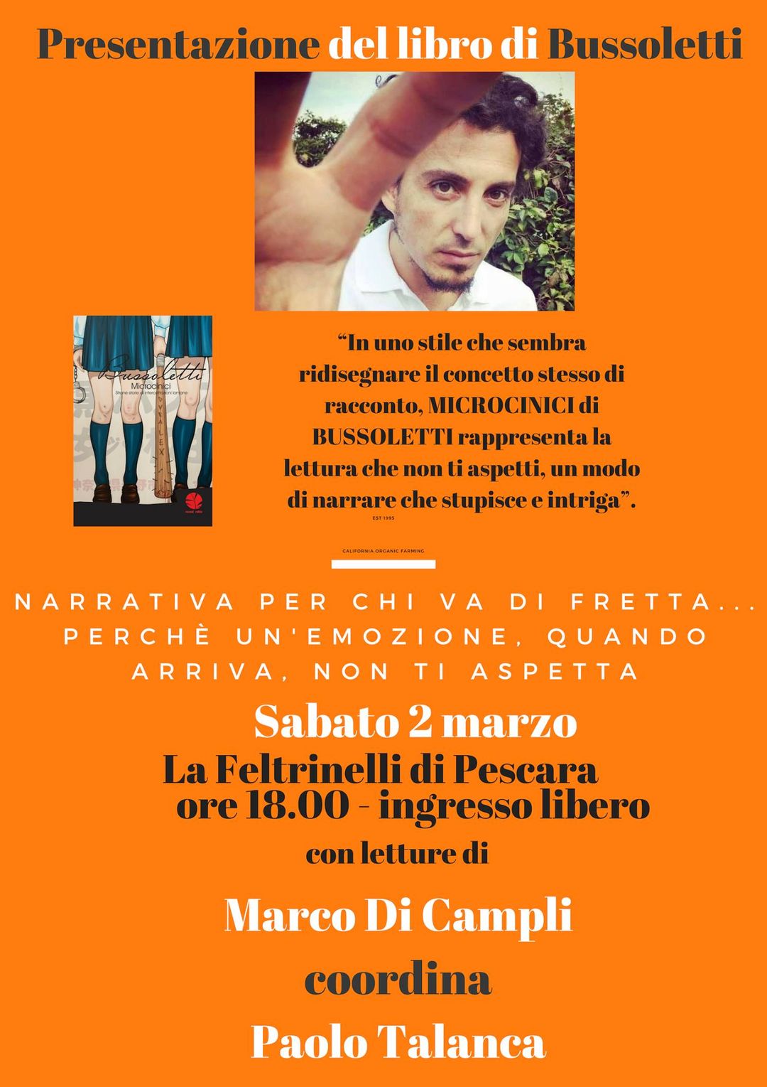 Read more about the article 2 marzo 2019 | Presentazione del libro “Microcinici” alla Feltrinelli di Pescara